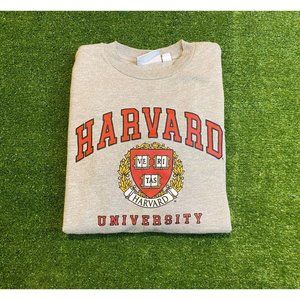 Retro Harvard University Crimson arch college seal crewneck size small gray